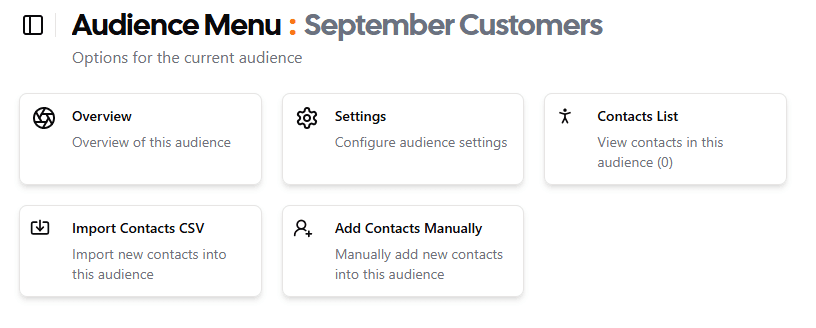 Audience Menu