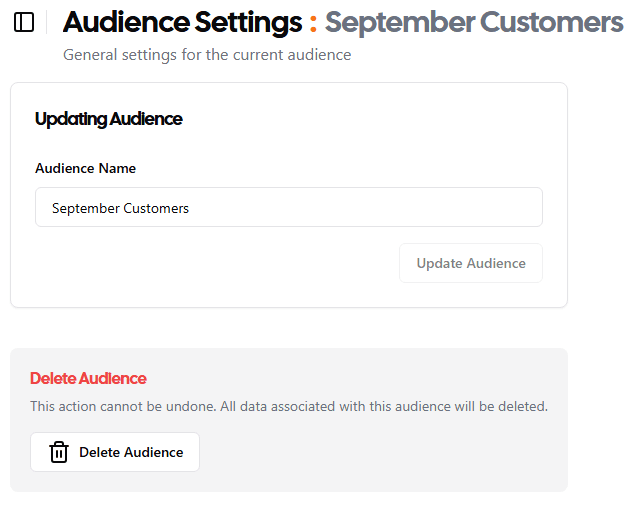 Audience Settings