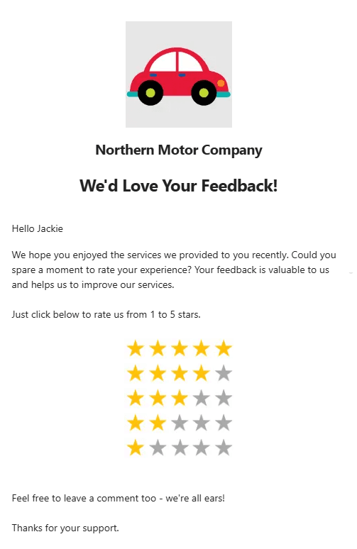 Customer Conversation - Preview of Email Template