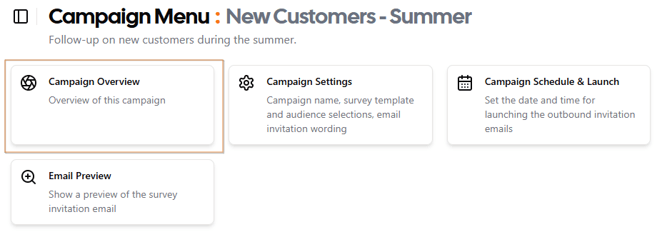 Campaign Menu - Select Overview