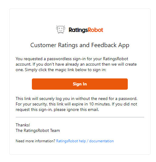 Email sign-in link