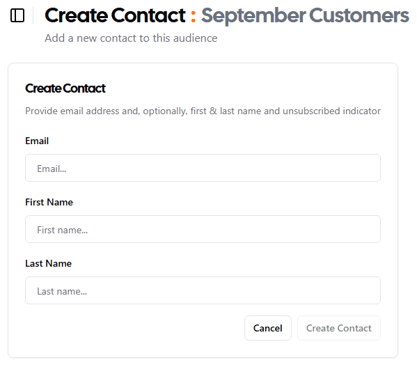 Create contacts manually