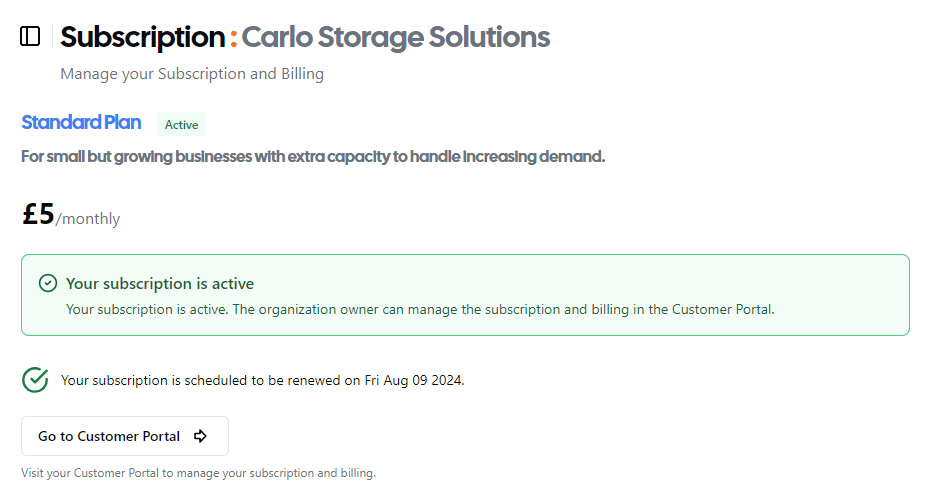 Customer payments portal